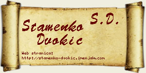 Stamenko Dvokić vizit kartica